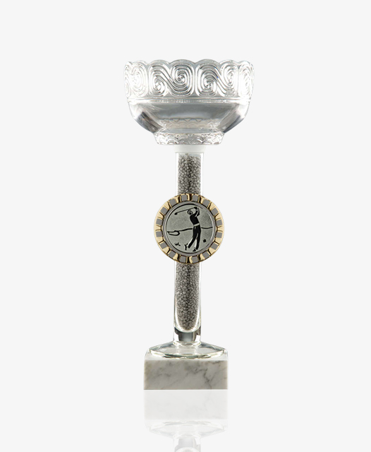 Glaspokal mit Halter & Emblem